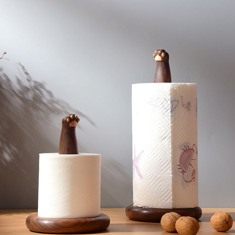 Cat Paw Walnut Wood Tissue Holder | Walnut Addicted
