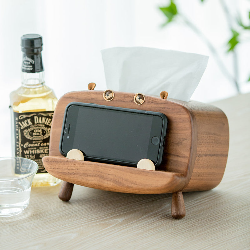 Hippo Walnut Tissue Box