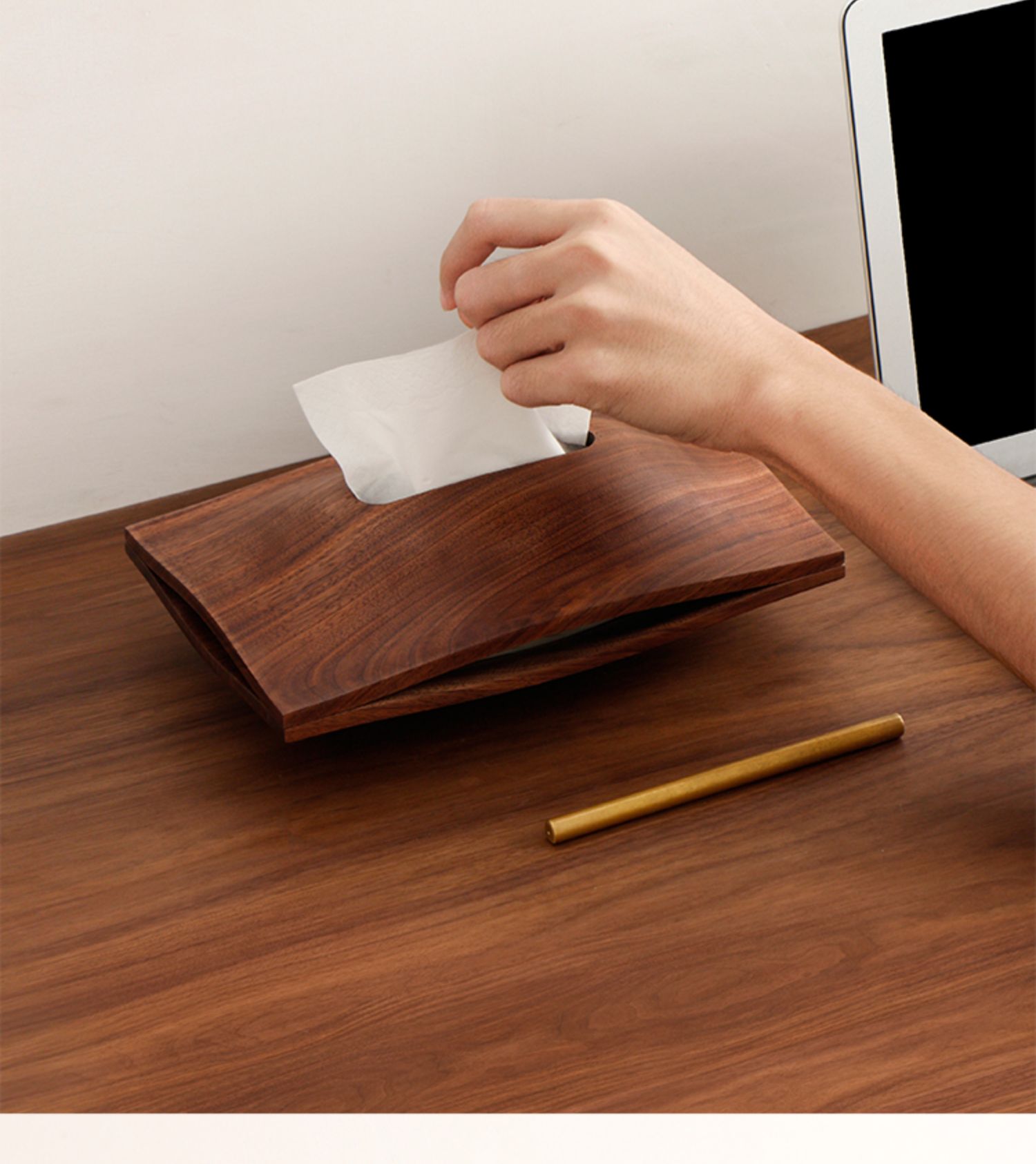 NatureLine Walnut Tissue Box
