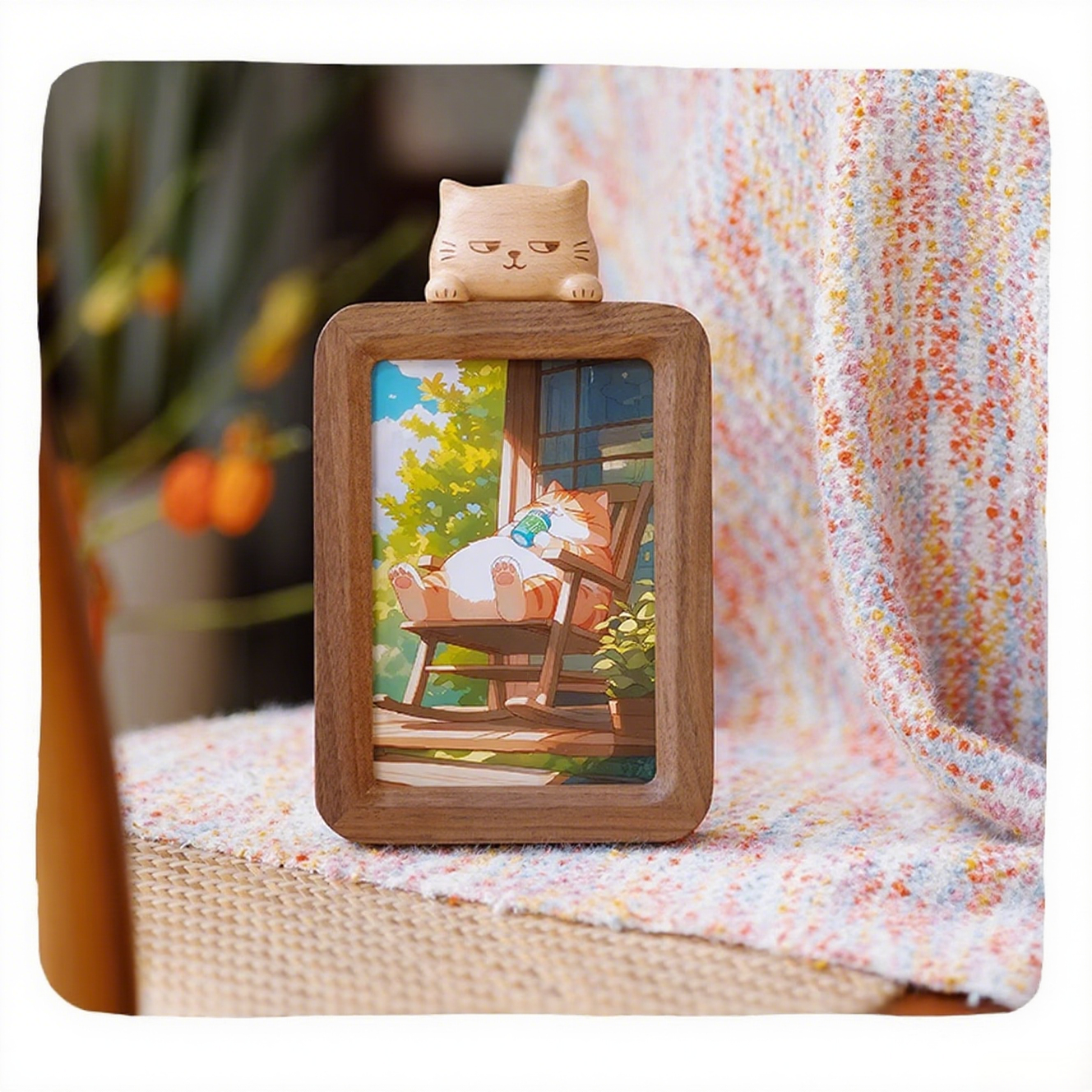 Meow Walnut Photo Frame