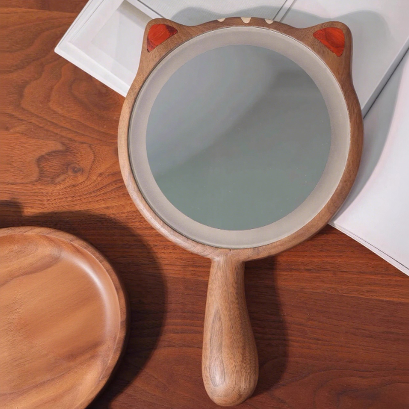 Kitty Walnut LED Makeup Mirror