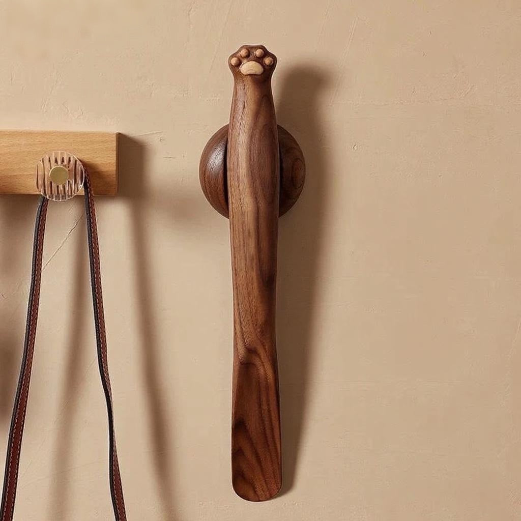 Black Walnut Magnetic Shoehorn - Perfect for Sitting