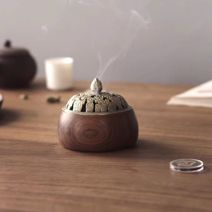 Bruciatore di incenso in noce Ember  