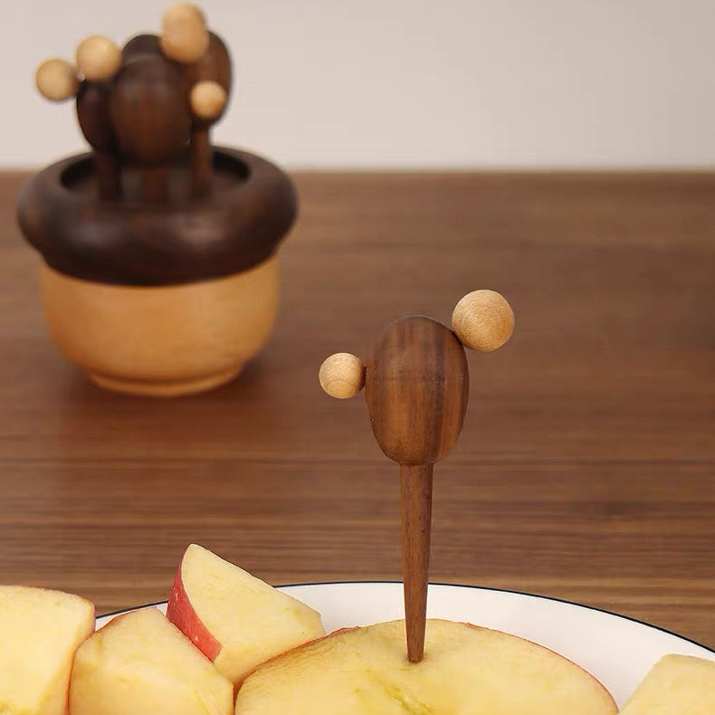 Piques à fruits en bois Potto