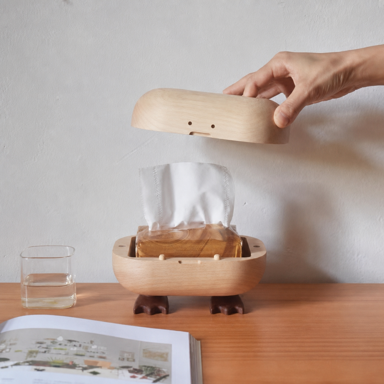 Ducki Holz-Kosmetiktuchbox