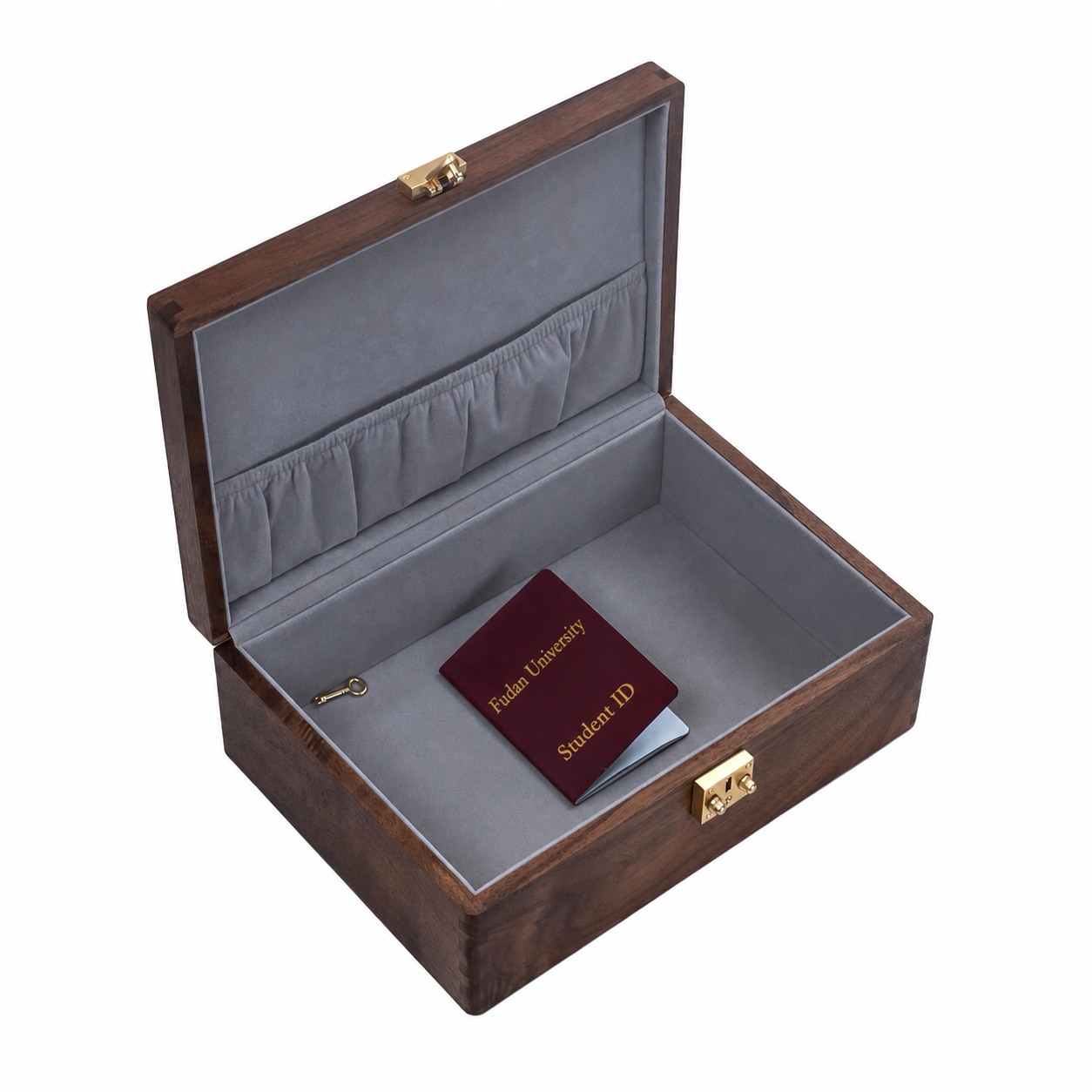 Bumi Dokumenten-Organizer-Box aus Massivholz Walnuss