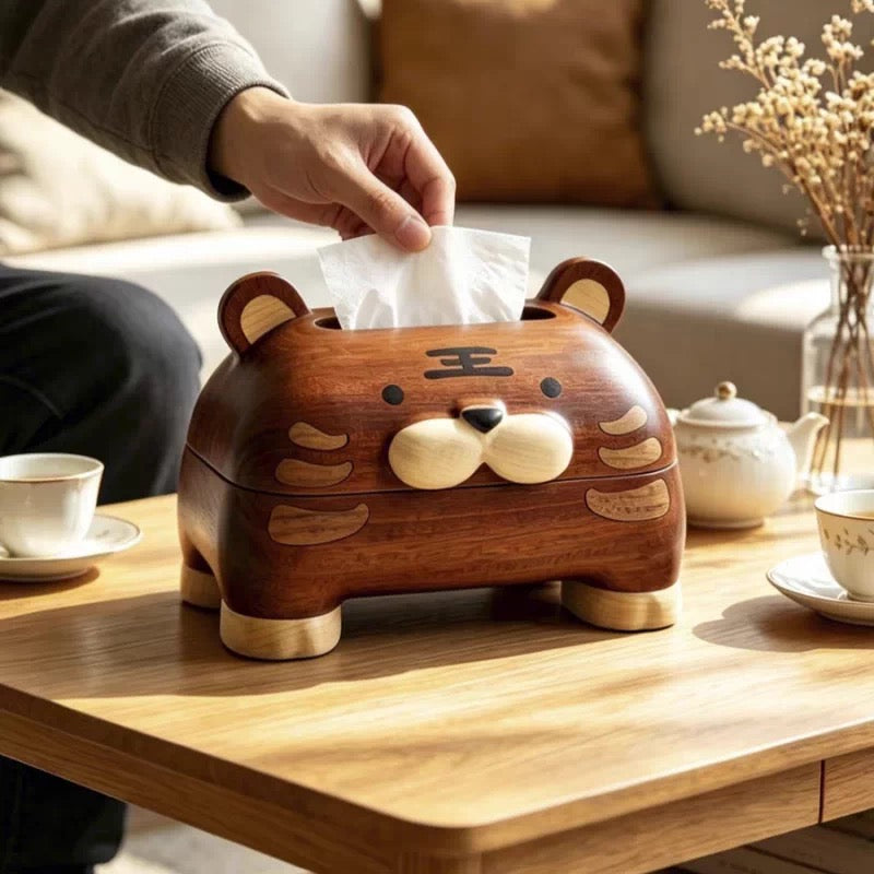 Bomo Taschentuchbox aus Massivholz in Tierform