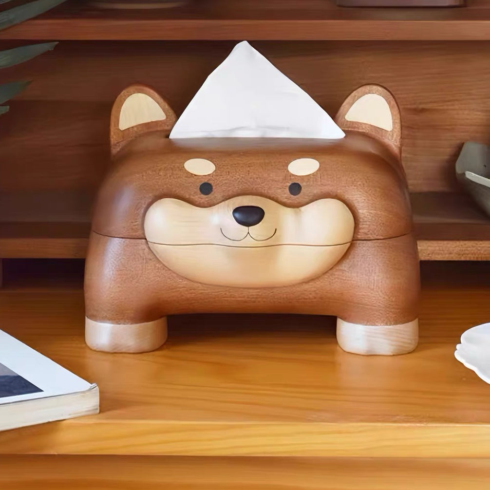 Bomo Taschentuchbox aus Massivholz in Tierform