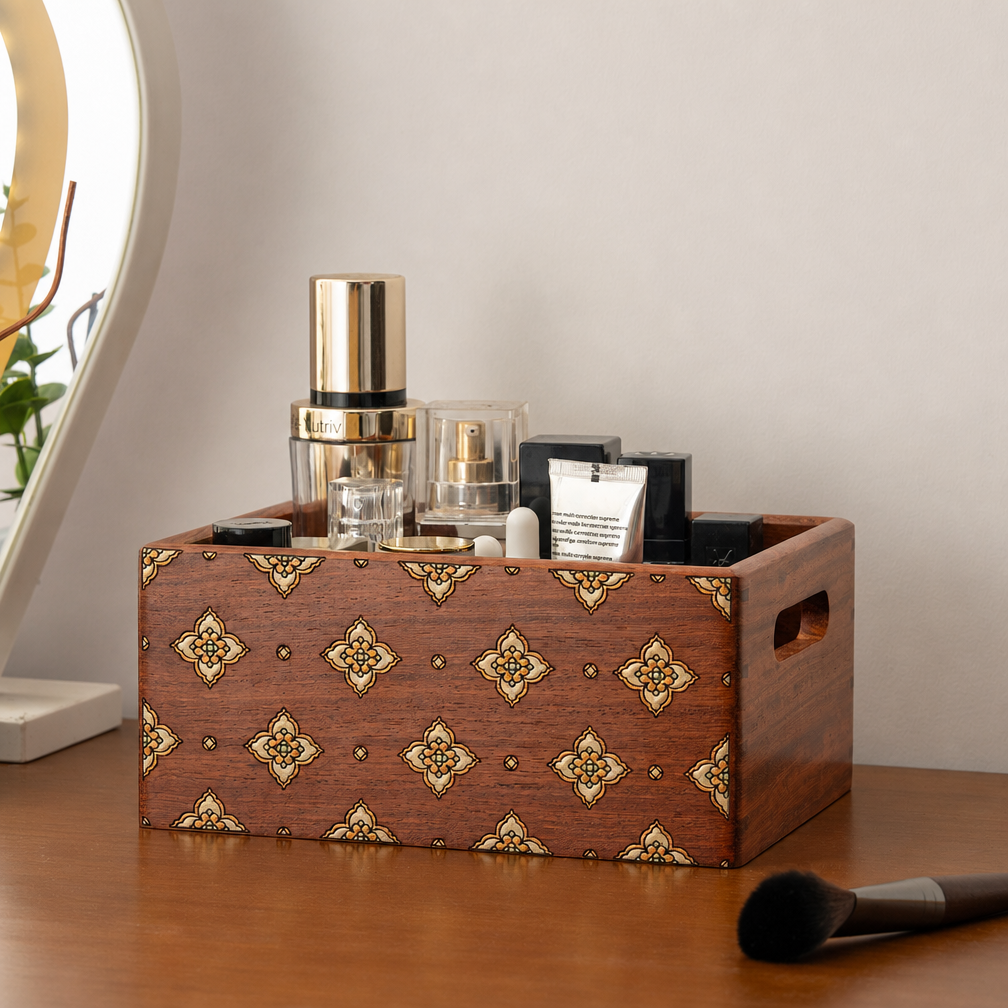 Rosette Kosmetik-Organizer aus Massivholz