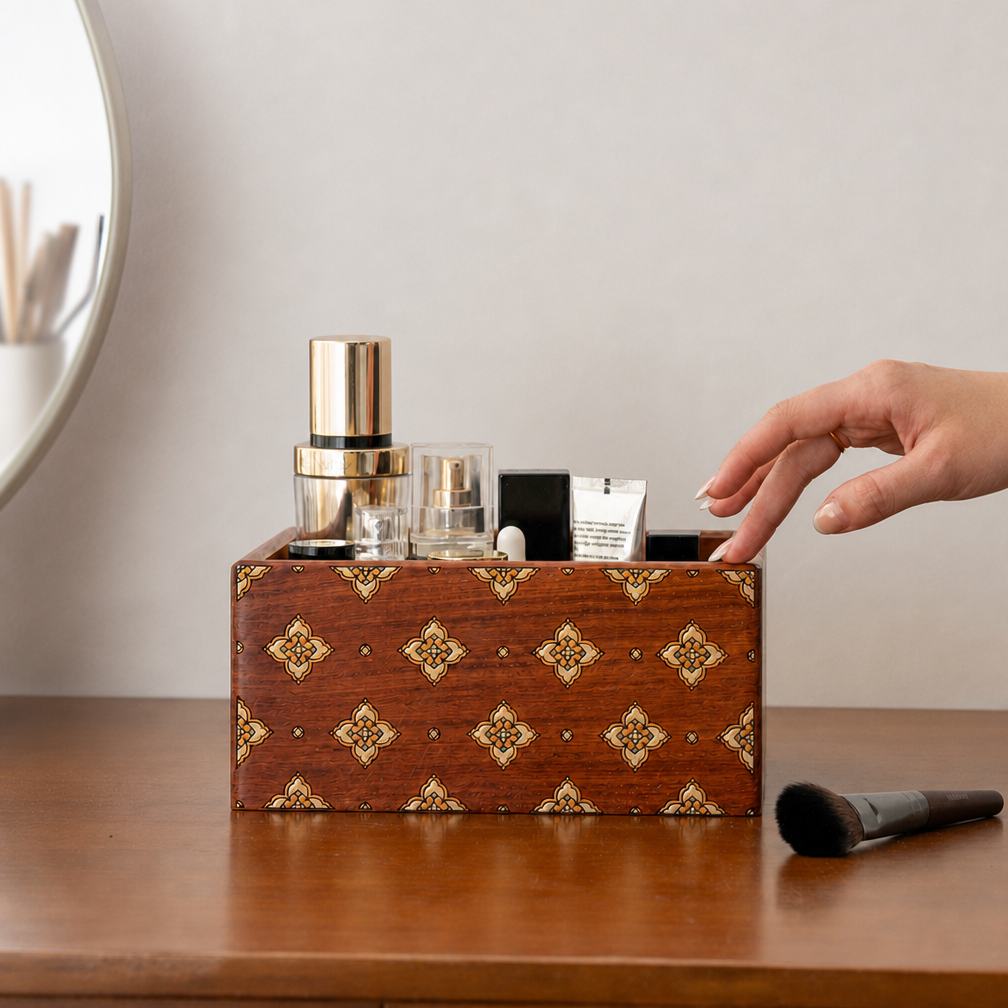 Rosette Kosmetik-Organizer aus Massivholz