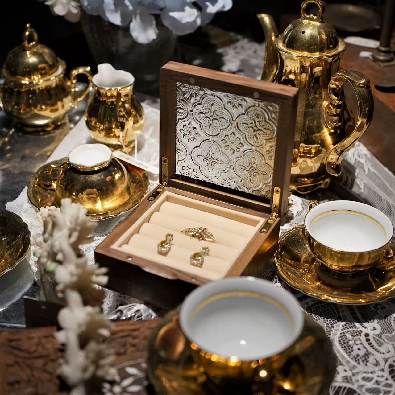 Arden Retro Style  Ring and Earring Storage Box