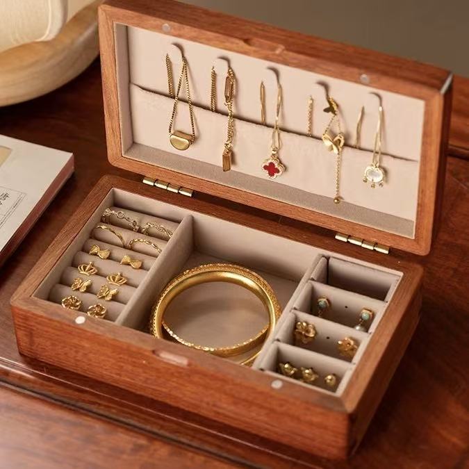 Maison Retro Style Solid Wood Jewelry Storage Box