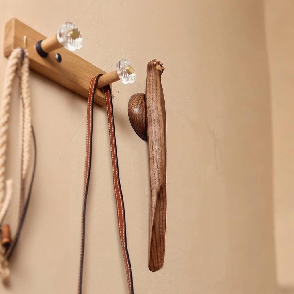 Black Walnut Magnetic Shoehorn - Perfect for Sitting