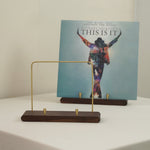 Arvo walnut CD stand for music album showcasing