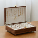 Aurelin natural walnut two-level jewelry box