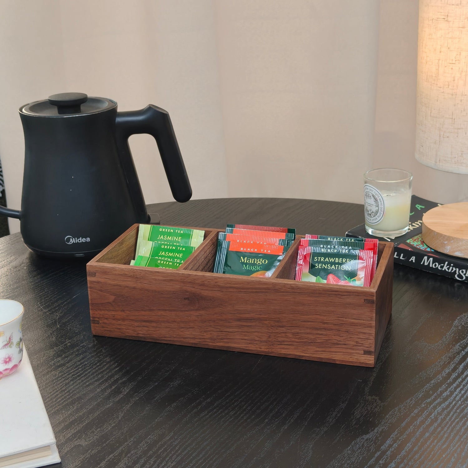 Black Walnut Tea Organizer