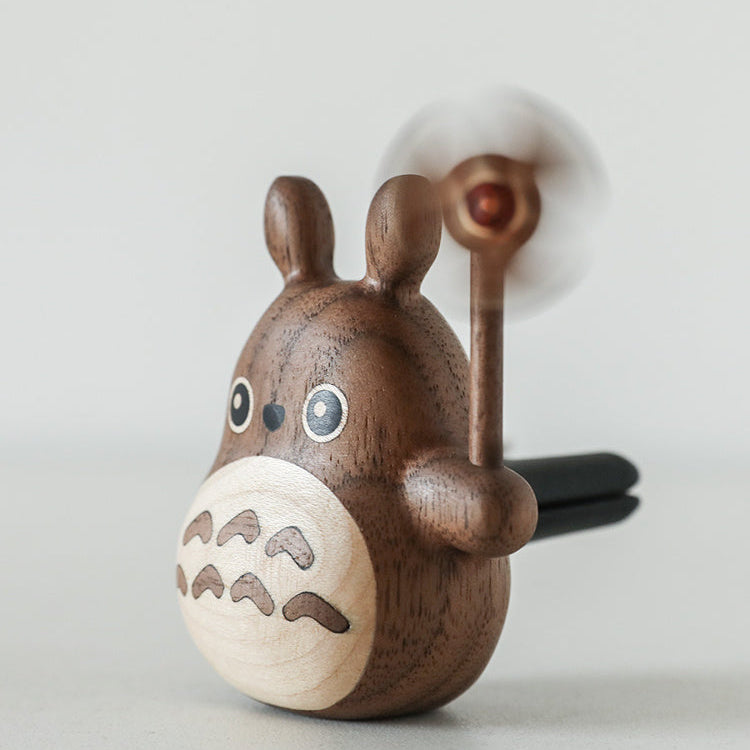 Black Walnut Wood Toto Vehicle Air Freshener with Windmill