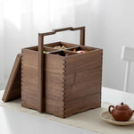 Black Walnut multi-layer box used for tea leaves and accessories
