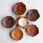 Bloom Handcrafted Floral Wooden Tea Coasters