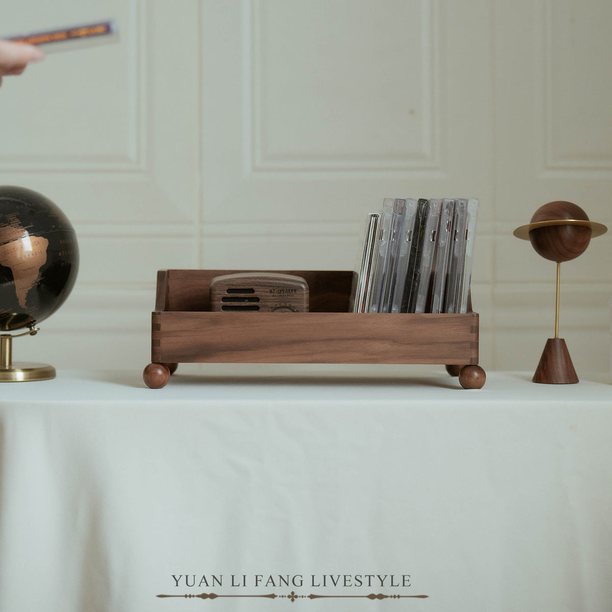 Cadence wooden CD organizer stand