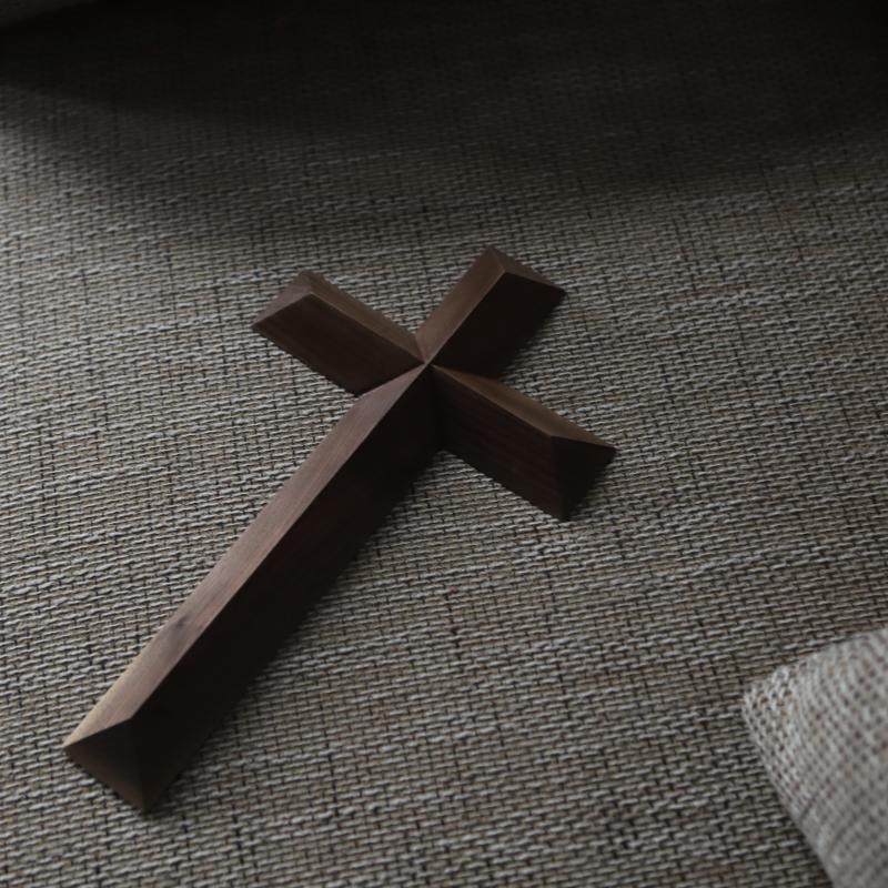 Calen rustic wooden cross for wall display