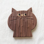 Cat Design Wooden Coasters