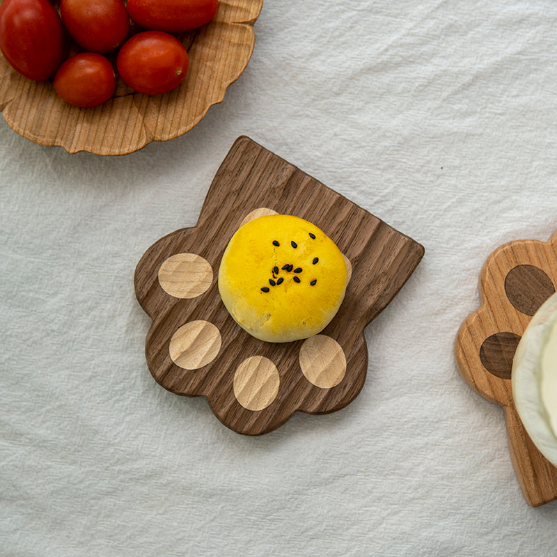 Cat Paw Design Wooden Coasters
