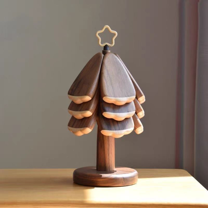 Christmas Tree Shape Black Walnut Wooden Coaster