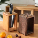 Cleave Solid Wood Knife Block on kitchen counter