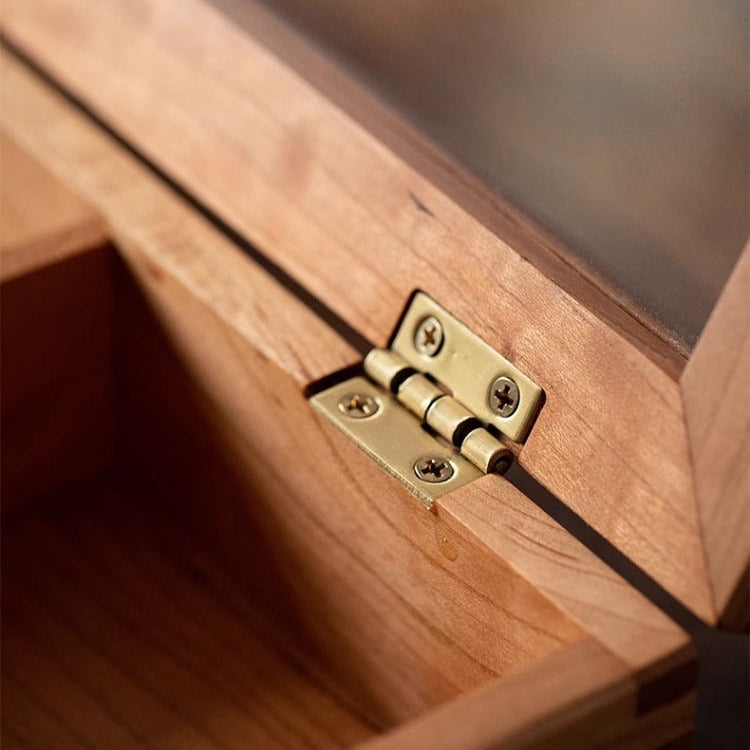 Close-up of walnut wood grain on Moonlight jewelry box