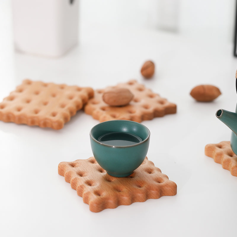 Crunchy Biscuit Pattern Coaster Set (4pcs)
