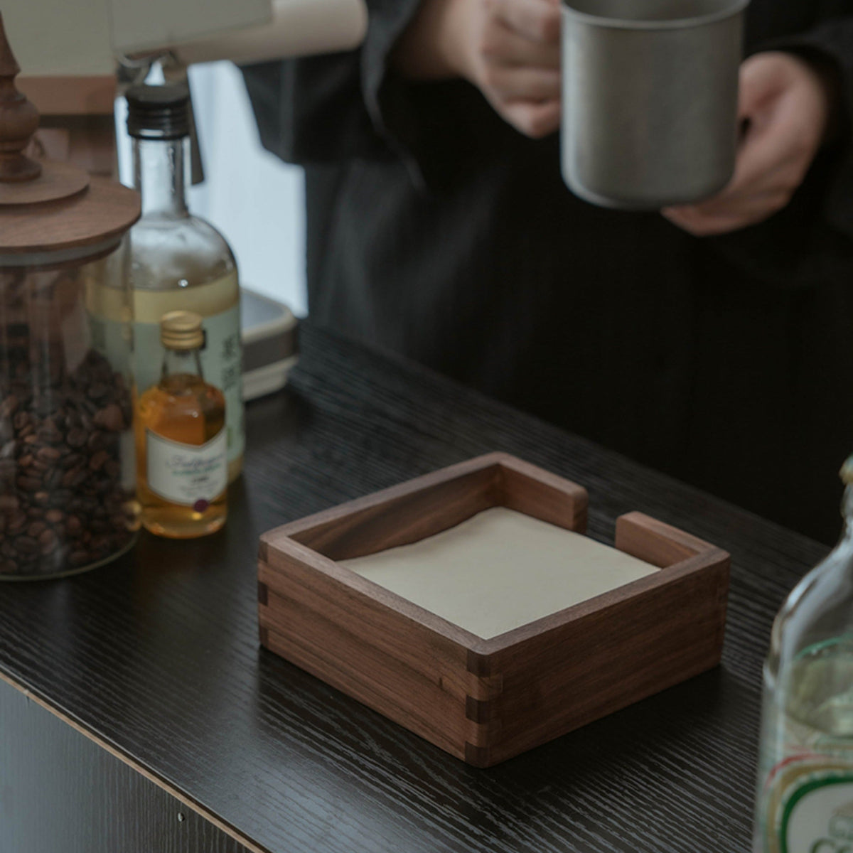 Cube Wooden Tissue Box
