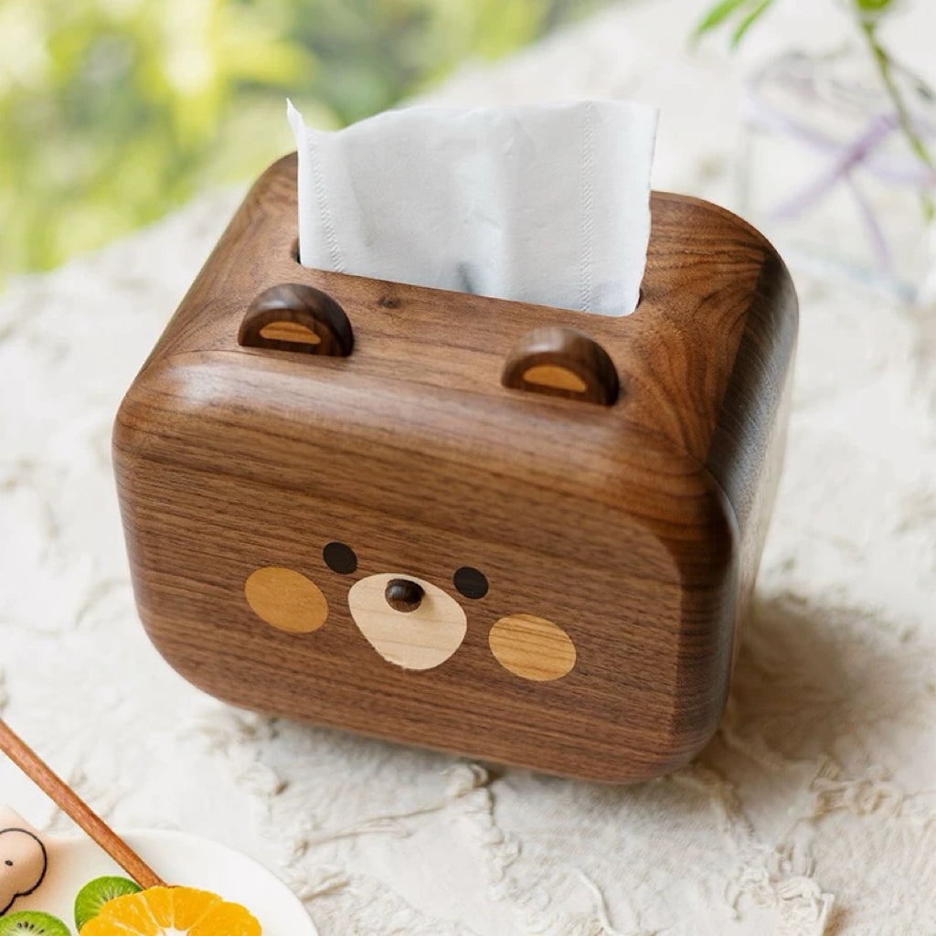 Walnut Addicted Little Bear Tissue Box