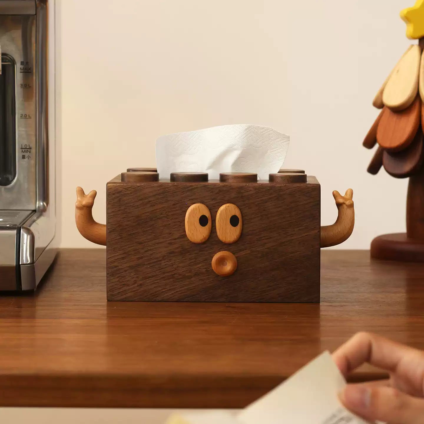 Cute Block Design Wooden Tissue Holder
