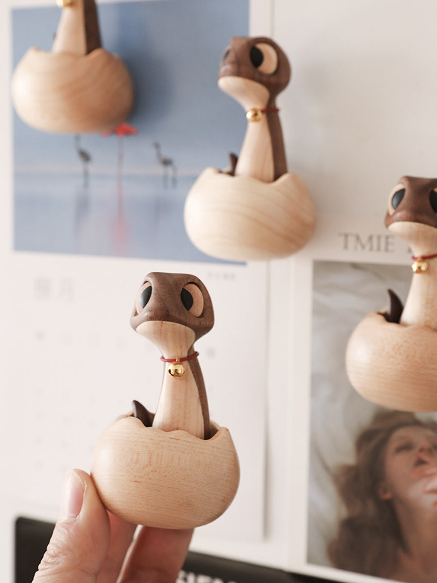 Cute Walnut Snake Fridge Magnet