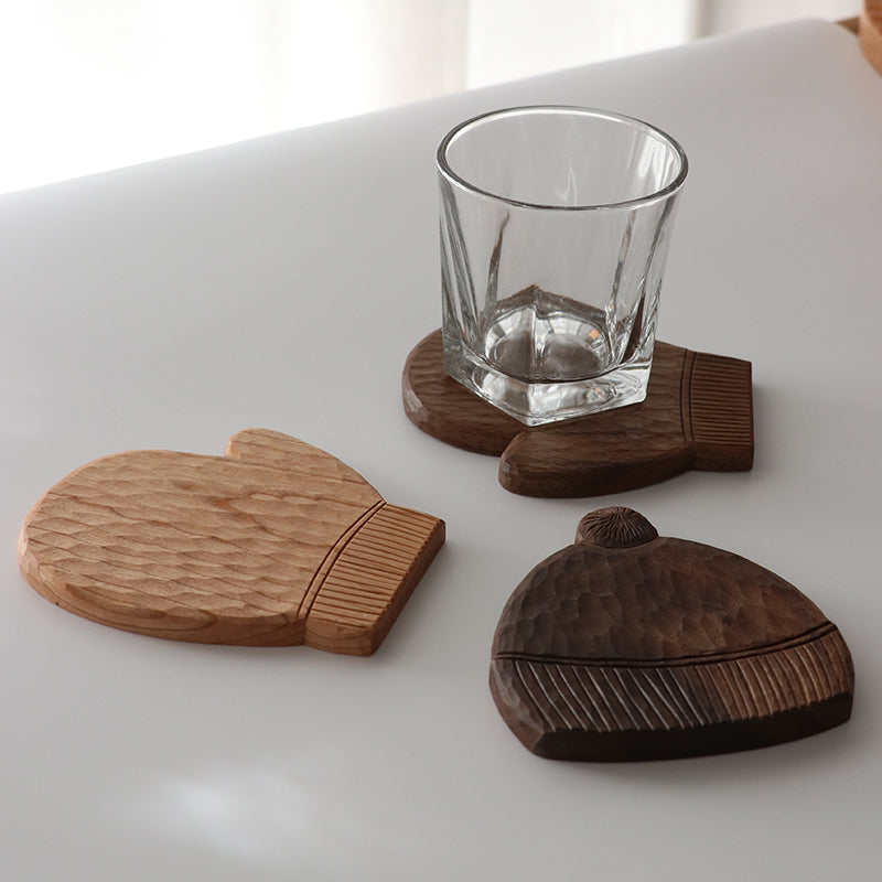 Elegant Handcrafted Wooden Tray & Coaster for Coffee or Tea