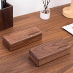 Elegant Minimalist Black Walnut Glasses Case