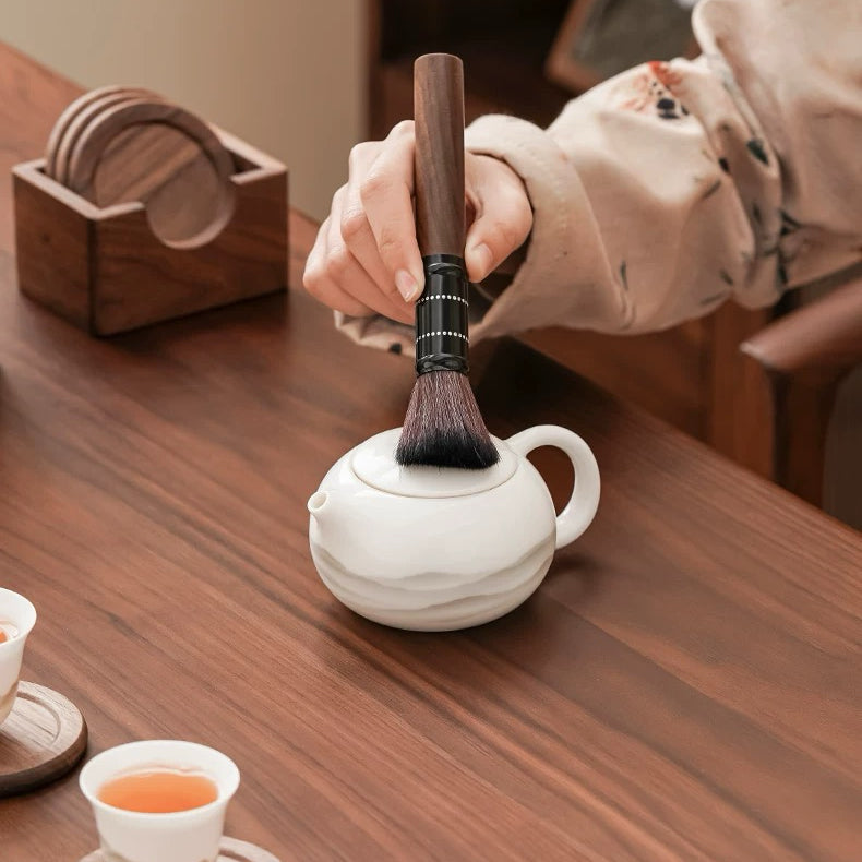 Elegant walnut six-piece Gongfu tea ceremony kit