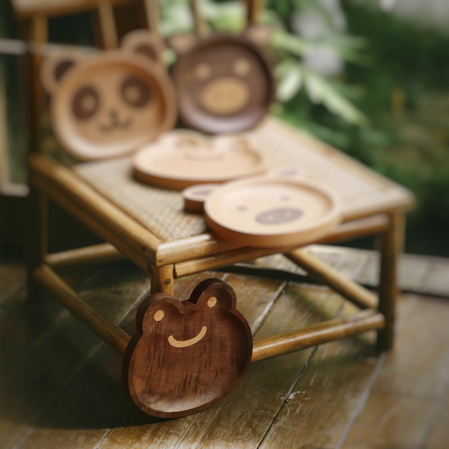 Frog Solid Walnut Plate