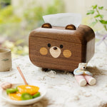 Handcrafted Bear Wooden Tissue Box