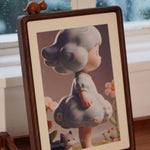 Handmade Black Walnut Cat Photo Frame – Desk Decor for Kids