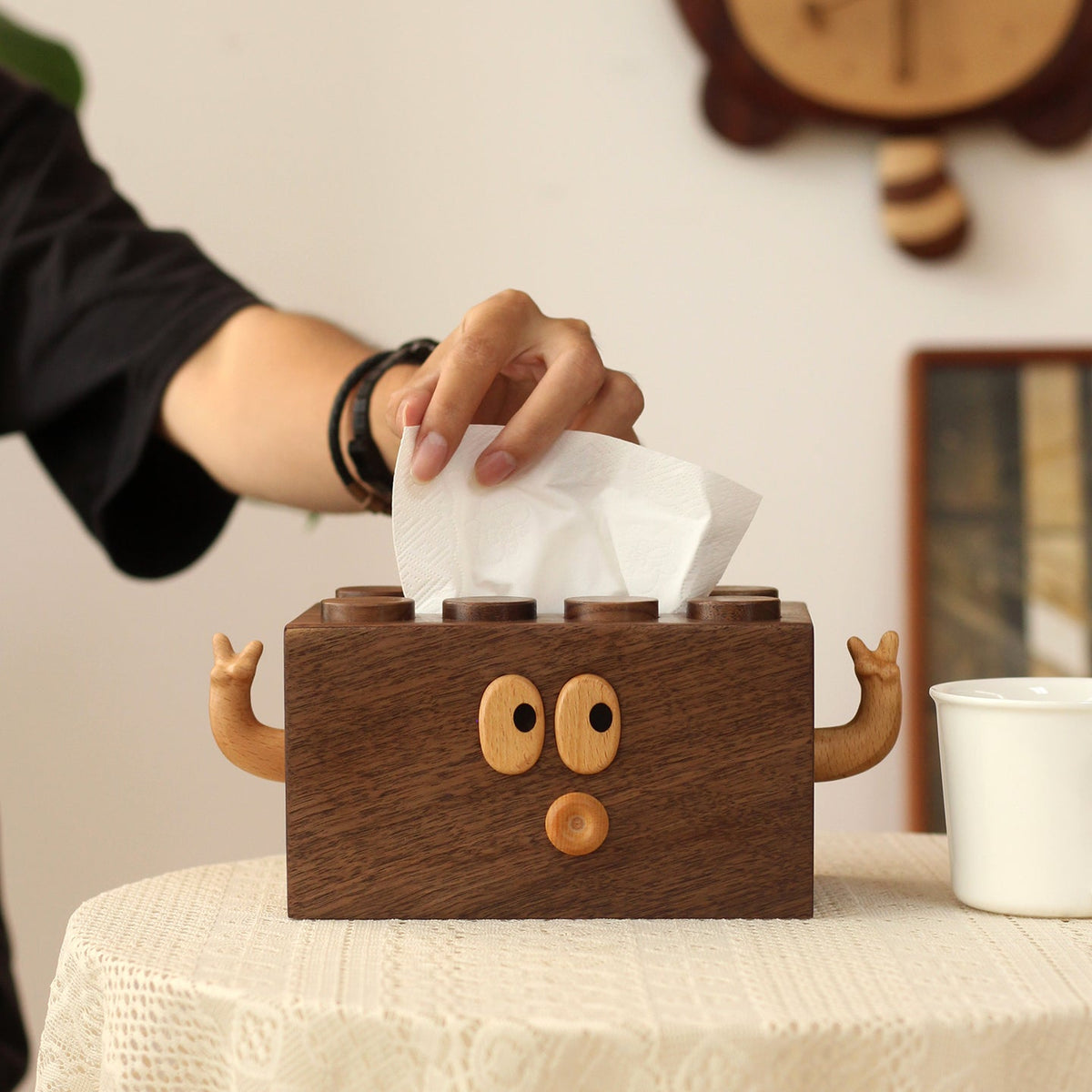 Handmade Walnut Tissue Box with Creative Design