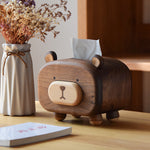 HoneyBear Walnut Tissue Box