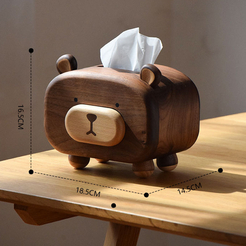 HoneyBear Walnut Tissue Holder