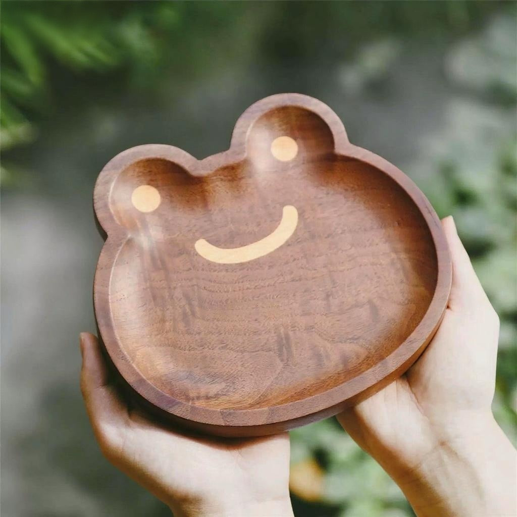 Frog Solid Walnut Plate