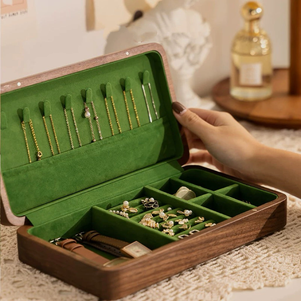 Lustina Solid Walnut Jewelry Box