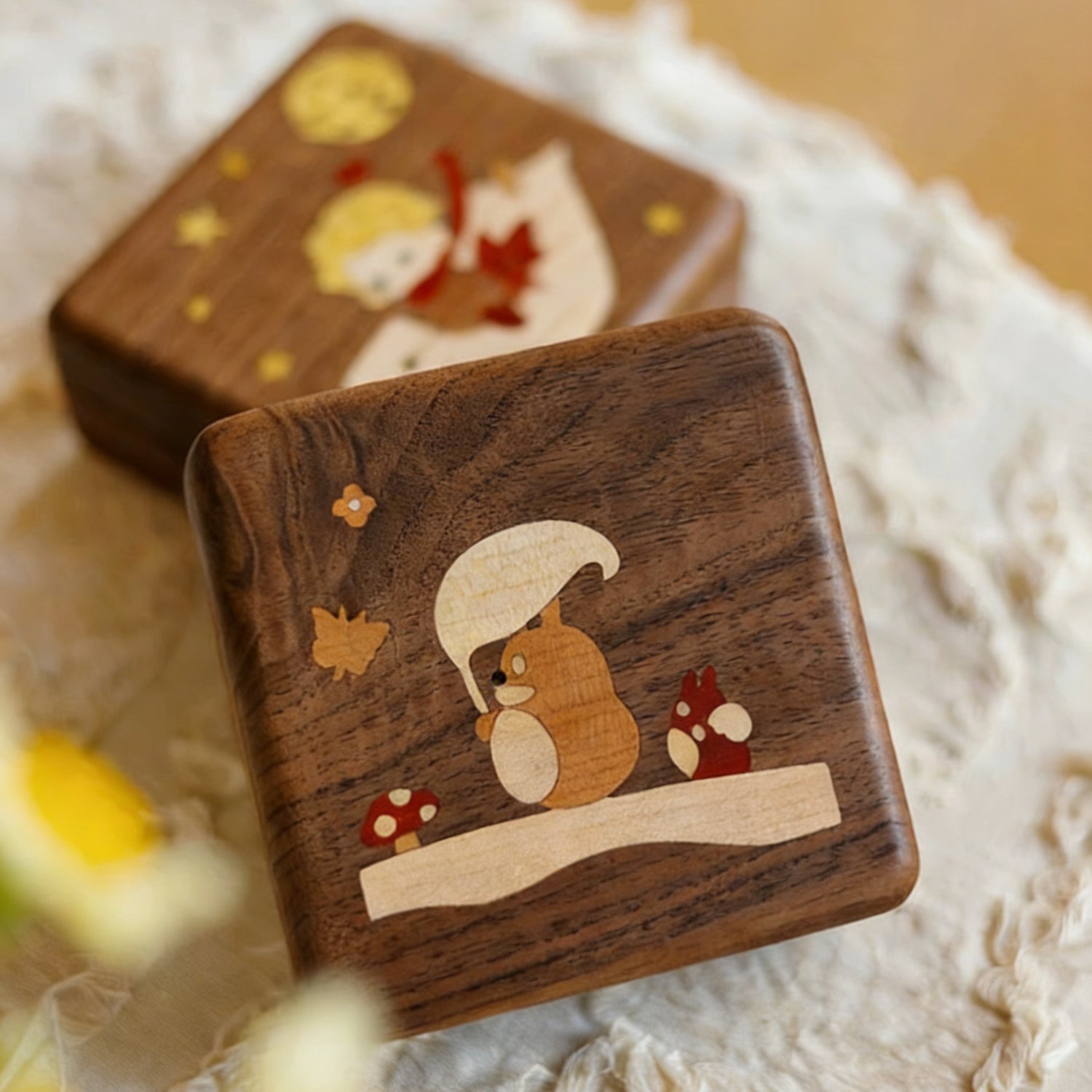 Stellary Walnut Wood Jewelry Box Collection