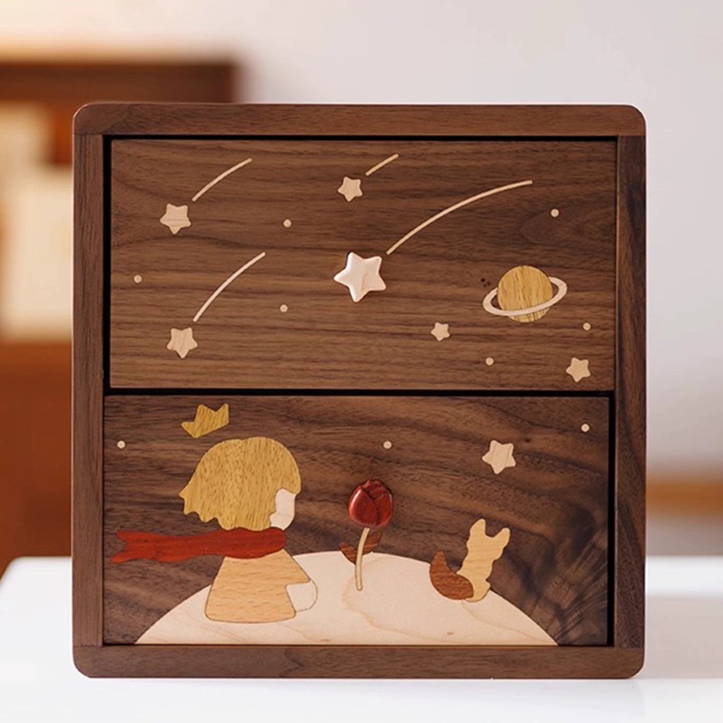 Caddy Solid Wood Two-Drawer Storage Cabinets