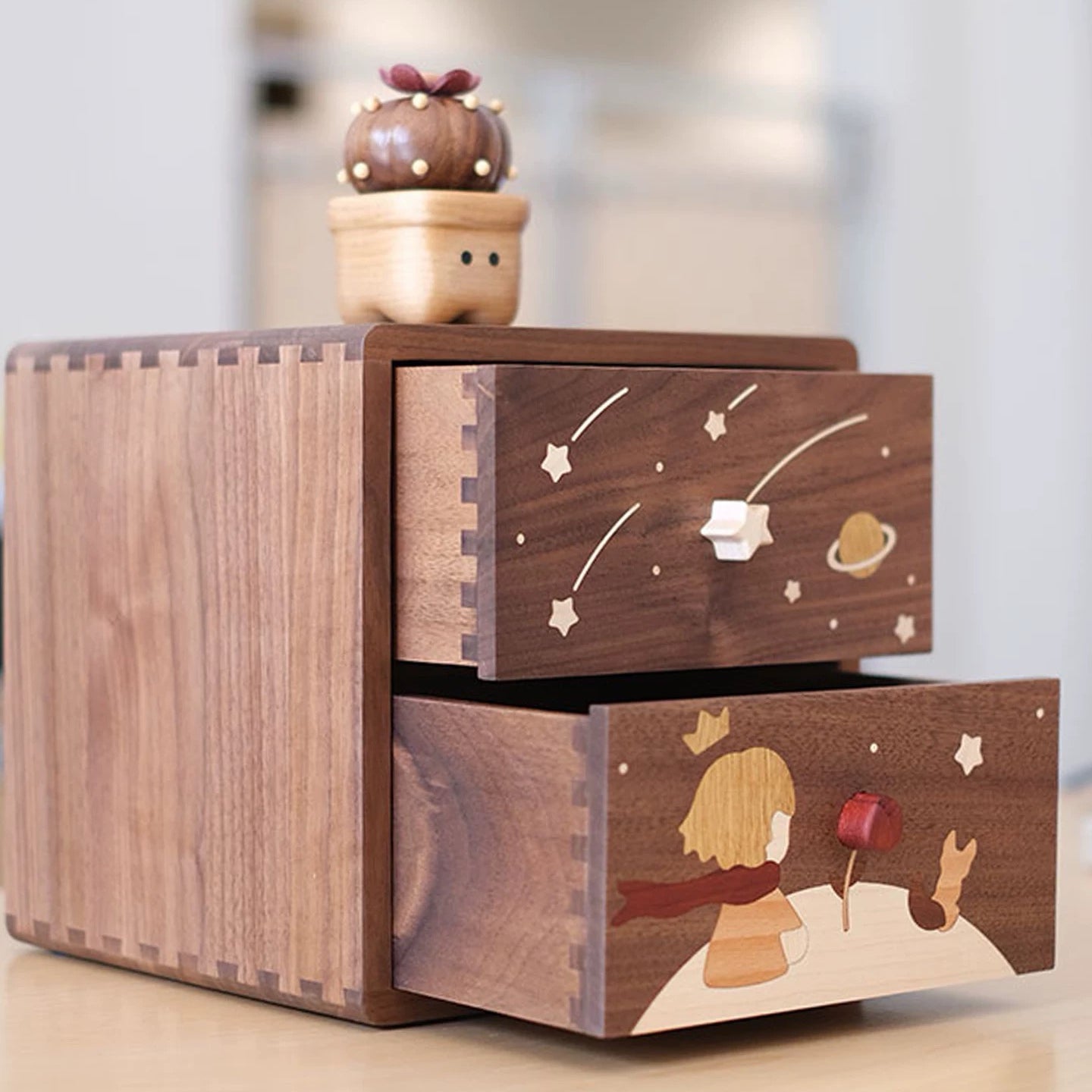 Caddy Solid Wood Two-Drawer Storage Cabinets