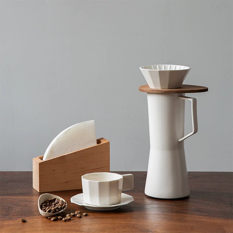 BrewBar Solid Wood V60 Coffee Filter Paper Holder
